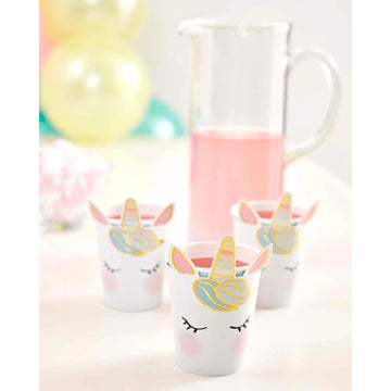 Vaso Cara de Unicornios - 8 pzas